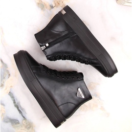 Botines de piel con plataforma, creepers negros con aislamiento Filippo DBT4708 6