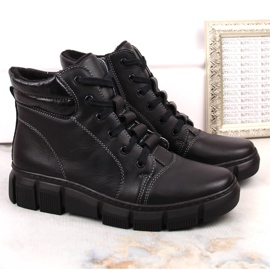 Botas de mujer cómodas y aislantes de piel, negro Helios 562S 4