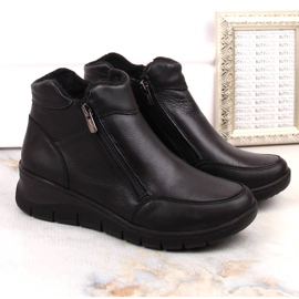Botas cuña cómodas de piel con aislamiento, negro Helios 594S 5