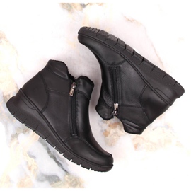 Botas cuña cómodas de piel con aislamiento, negro Helios 594S 6