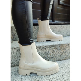 Botas beige de mujer con suela beige 3