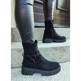 Botas negras de mujer con pala elástica negro 2