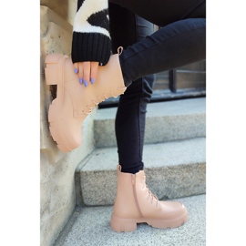 Botines cordones mujer nude beige 1