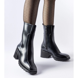 Botas de agua negras con cremallera y bloque Maggiore negro 1