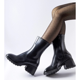Botas de agua negras con cremallera y bloque Maggiore negro 2
