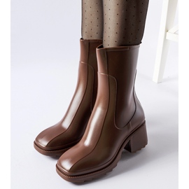 Botas de agua marrones con cremallera y bloque Maggiore marrón 2