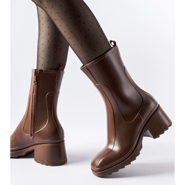 Botas de agua marrones con cremallera y bloque Maggiore marrón 3