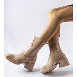 Botas de agua beige con cremallera y bloque Maggiore 1