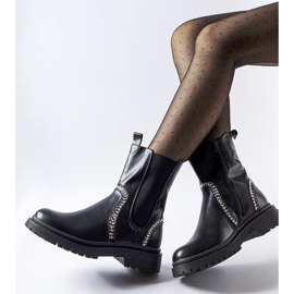 Botines negros decorados con circonitas Anastasio 2