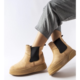 Botines beige oscuro con plataforma Benilde 1