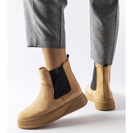 Botines beige oscuro con plataforma Benilde 2
