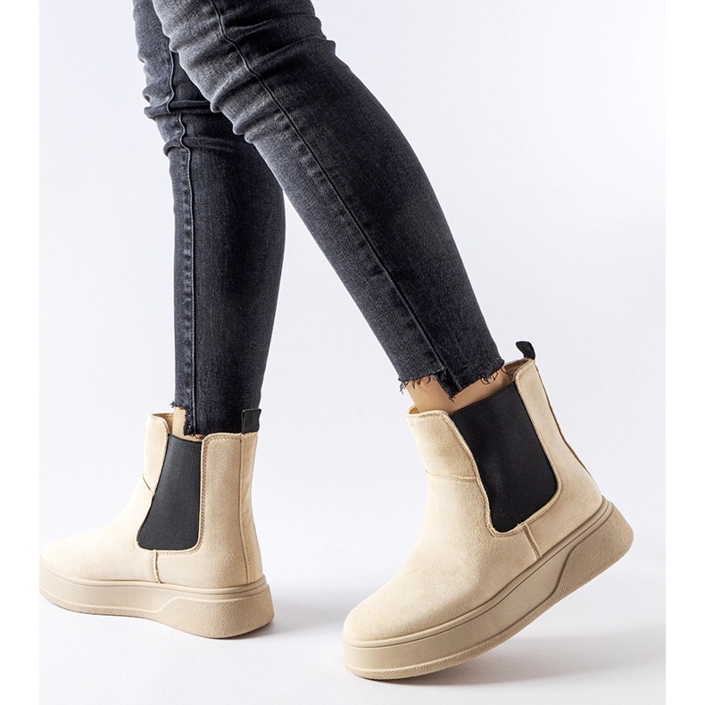 Botines beige con plataforma Benilde 1 Botines beige con plataforma Benilde 1