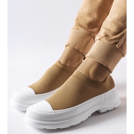 Zapatillas slip-on con plataforma Baratili marrón 2
