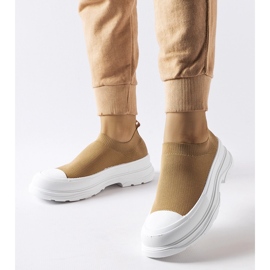 Zapatillas slip-on con plataforma Baratili marrón 1
