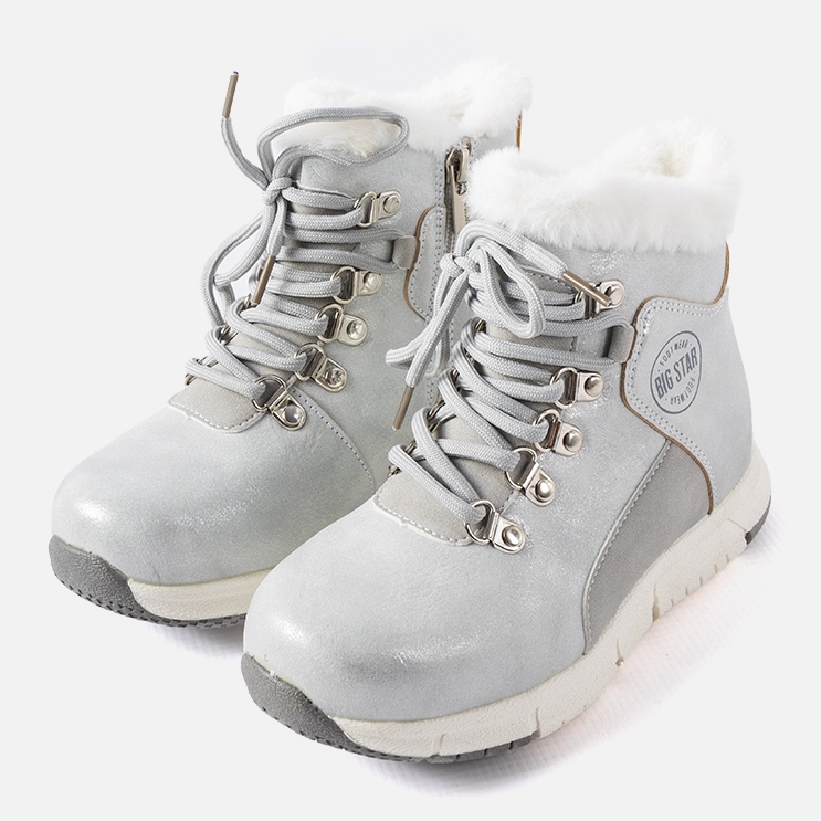 Zapatos infantiles grises calentitos Big Star KK374178 plata 1