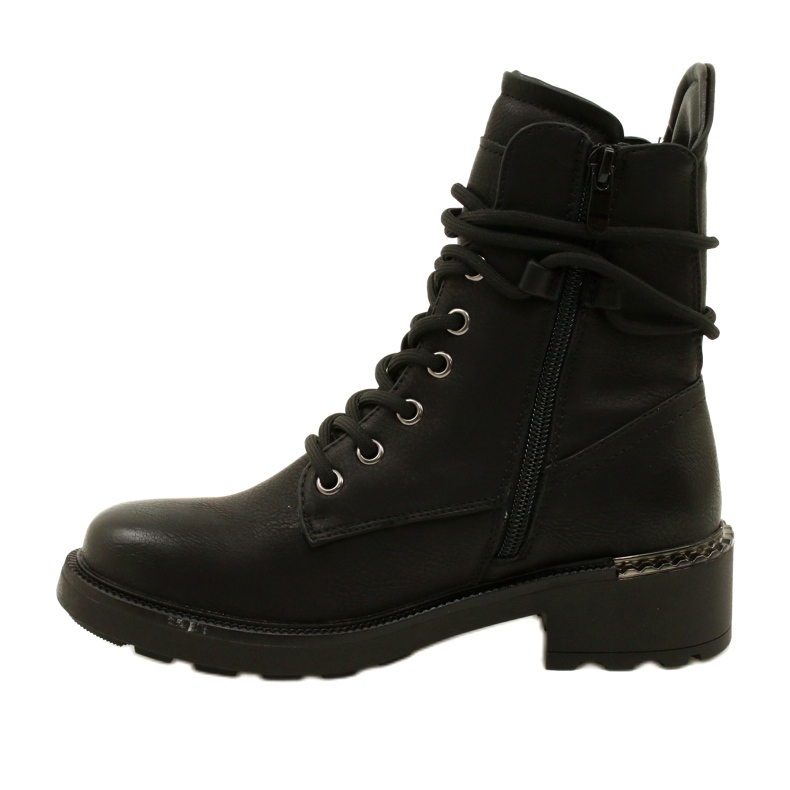 Evento Botas altas para mujeres con una cremallera negra 21BT35-4226 negro 2
