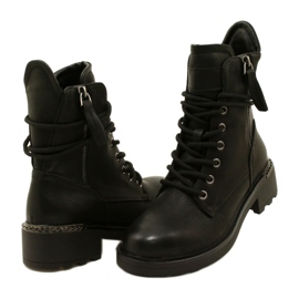 Evento Botas altas para mujeres con una cremallera negra 21BT35-4226 negro 4