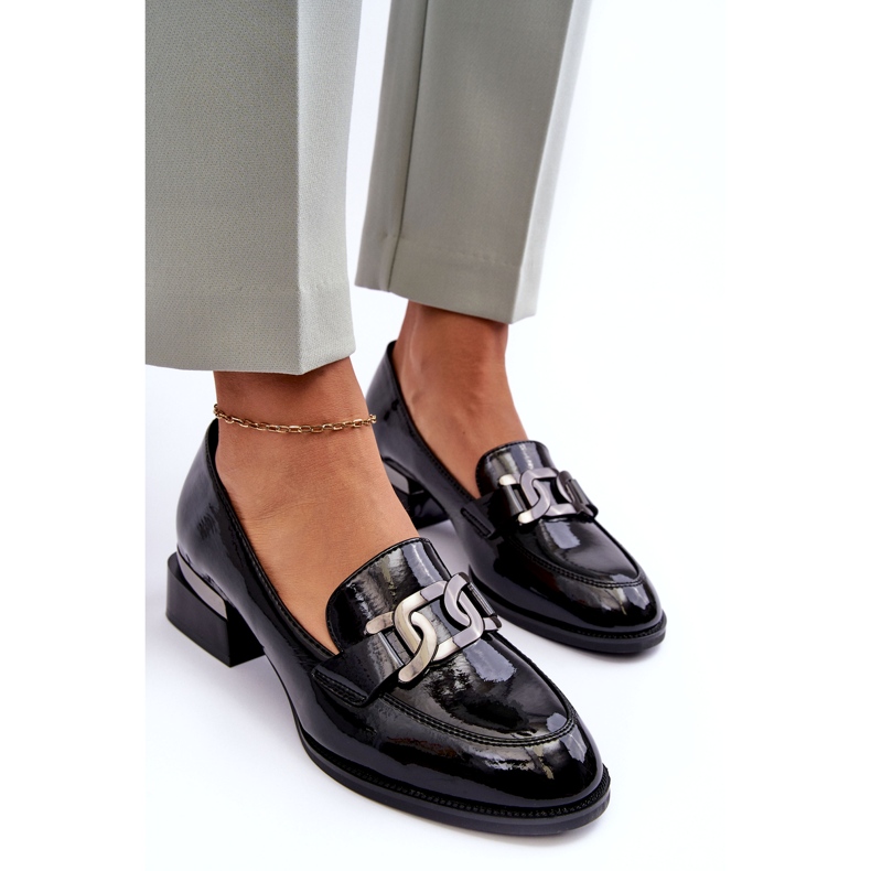 Vinceza Zapatos de charol, mocasines negros de tacón alto 2