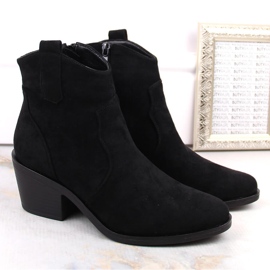 Botas cowboy de mujer de ante y tacón alto, negro S.Barski HY30-86A 5