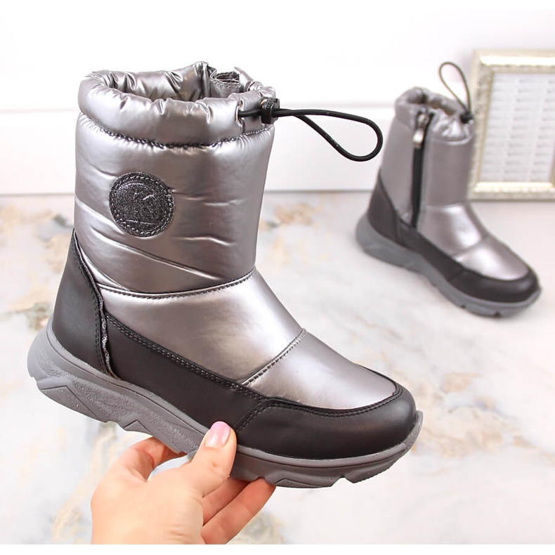 Botas de nieve impermeables para niña con membrana plateada Kornecki 6916 plata 2