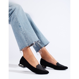 SHELOVET Mocasines negros de mujer con estampado Daszyński spitz 1 SHELOVET Mocasines negros de mujer con estampado Daszyński spitz 1