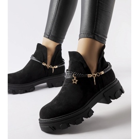Botines negros con abertura y pulsera Accettura 1