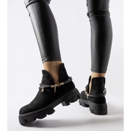 Botines negros con abertura y pulsera Accettura 2