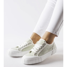 Zapatillas verdes sobre plataforma gruesa Egidio. 1