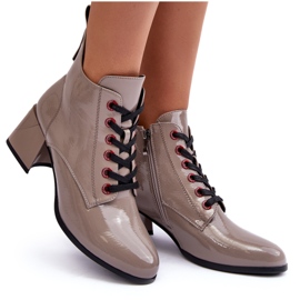 Botines Bajos Charol Cordones S.Barski MR870-66 Beige Oscuro 9