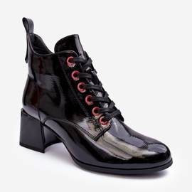Botines Bajos Charol Cordones S.Barski MR870-66 Negro 8