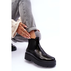 Botas de agua lacadas con plataforma Big Star MM274395 Negro 9