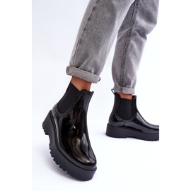 Botas de agua lacadas con plataforma Big Star MM274395 Negro 5