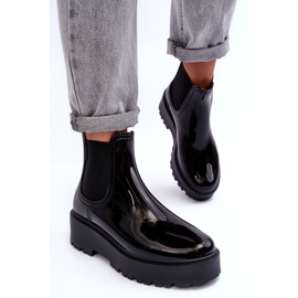 Botas de agua lacadas con plataforma Big Star MM274395 Negro 7