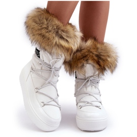 Botas de Nieve con Cordones para Mujer Blanco Santero 8