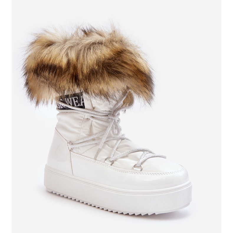 Botas de Nieve con Cordones para Mujer Blanco Santero 1