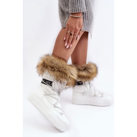 Botas de Nieve con Cordones para Mujer Blanco Santero 3