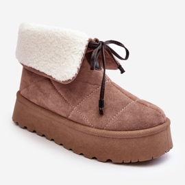 Botas de nieve Olimuka beige con plataforma y abrigo de piel de oveja 1 Botas de nieve Olimuka beige con plataforma y abrigo de piel de oveja 1