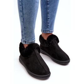 Botas de nieve bajas de mujer Pilani negras con pelo negro 2 Botas de nieve bajas de mujer Pilani negras con pelo negro 2