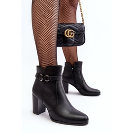 Sergio Leone Botines Mujer Piel con Hebilla, Negro Lasima 4