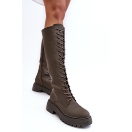 PS1 Botas con cordones y aislamiento, botas por encima de la rodilla, verde oscuro, Bergdis 3