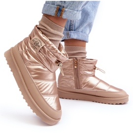 Botas de nieve aisladas para mujer Lee Cooper LCJ-23-44-1965L Beige dorado 7