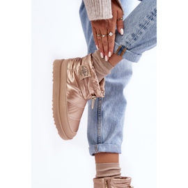 Botas de nieve aisladas para mujer Lee Cooper LCJ-23-44-1965L Beige dorado 2