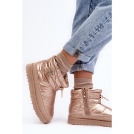 Botas de nieve aisladas para mujer Lee Cooper LCJ-23-44-1965L Beige dorado 3