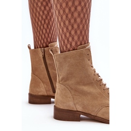 Botines mujer ante con cordones Nicole 2848 Beige 3