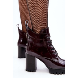 S.Barski Botines de charol, burdeos aislados D&amp;A MR870-54 rojo 7