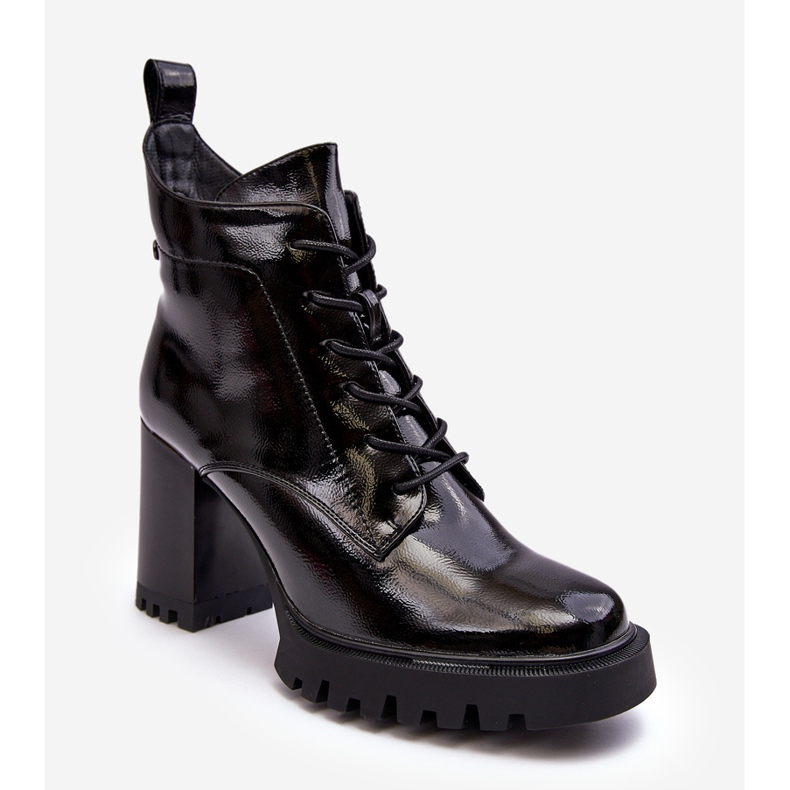 S.Barski Botas aislantes de tacón alto de charol Negro D&A MR870-54 1 S.Barski Botas aislantes de tacón alto de charol Negro D&A MR870-54 1