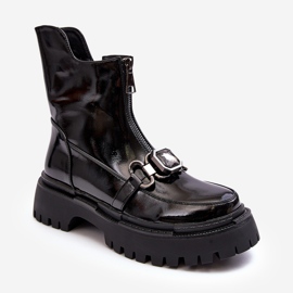 S.Barski Botas Mujer Charol Cremallera D&amp;A MR870-94 Negro 3