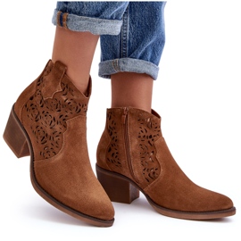 S.Barski Botas Cowboy Ante Calado D&amp;A SN622-21 Camel marrón 8