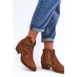 S.Barski Botas Cowboy Ante Calado D&amp;A SN622-21 Camel marrón 4