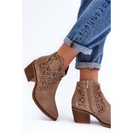 S.Barski Botas Cowboy Ante Calado D&amp;A SN622-21 Beige Oscuro 5